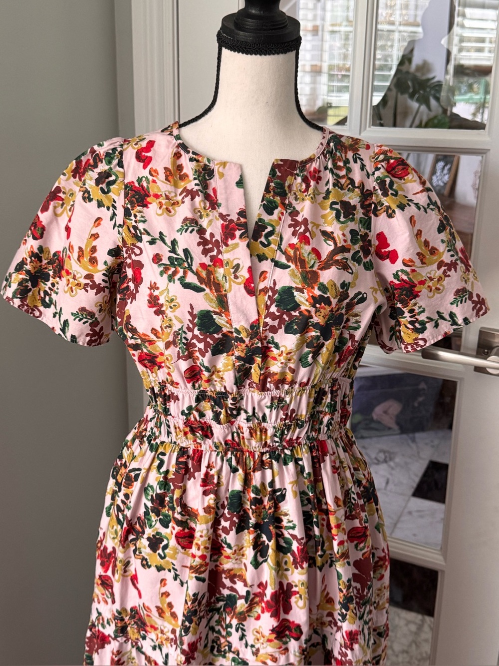 Anthropologie Maeve Somerset Tiered Maxi Dress pink floral Sm Cottage Romantic - Picture 5 of 16